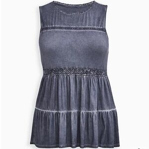 Torrid Dark Gray Super Soft Baby Doll Tank